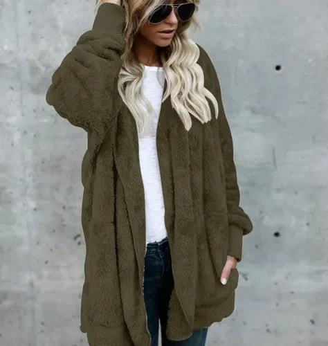 Trend Fashion 2026 Premium Oversized Fleece Cardigan Soft, Stylish & Winter Perfect , Double Fleece Hooded Jacket Plush, Warm & Effortlessly