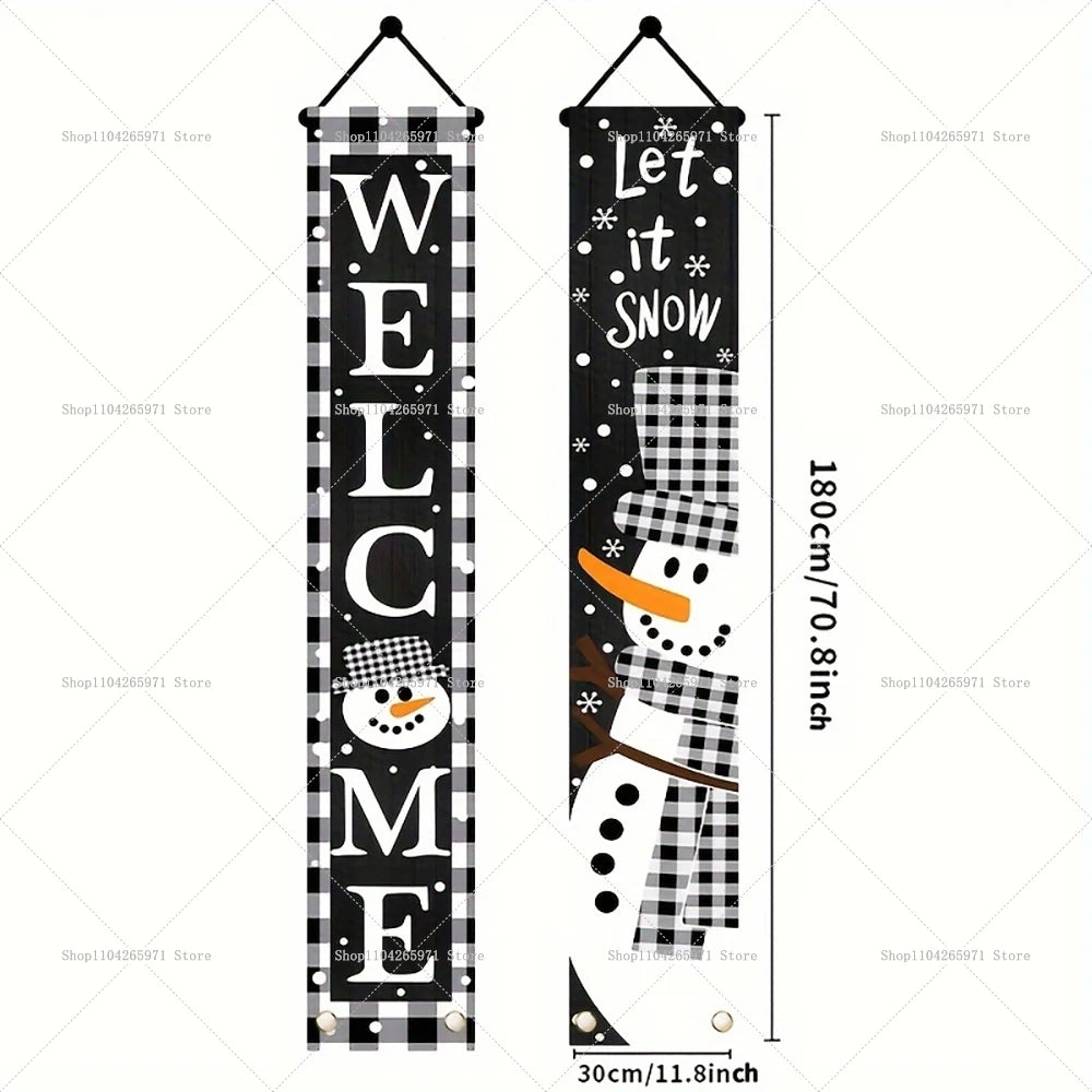 Stunning Christmas Door Couplet for Home Decor!, Festive Christmas Door Banner 2025!, Festive Entrance Magic Merry Christmas Door Banner & Decoration!,