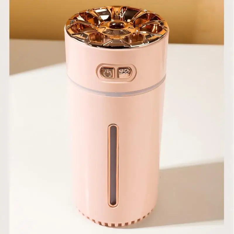 Premium Car Diffuser HumidifierUSB Rechargeable Humidifier for Car & Office Compact, Elegant, 300ml Car Humidifier with Visible Water Level & Color Changing Lights