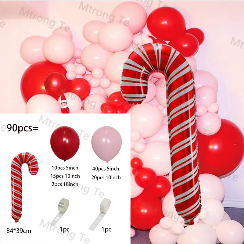 🎄Christmas Party Balloon Arch 2025, Balloon Garland for Christmas & New Year Celebrations!, Create a Festive Wonderland, Deck the Halls in Style Red & Green Christmas Balloon Arch Kit!