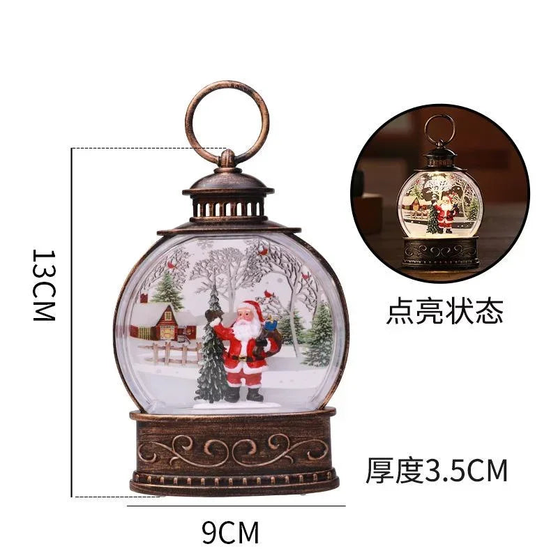 Bring Christmas Magic Home Lighted Snow Globe Lanterns That Sparkle & Glow! Tiny Snowfall, Big Holiday Joy LED Snow Globe Lantern for Christmas Cheer!
