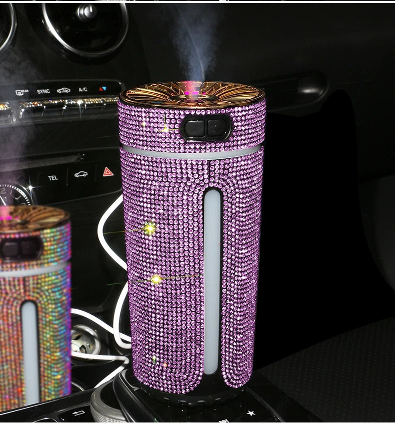 New Luxury Car Diffuser  High Quality 2026 Edition Humidifier with LED Light Diamond Auto Air Purifier Aromatherapy Diffuser Air Freshener Auto Accessories