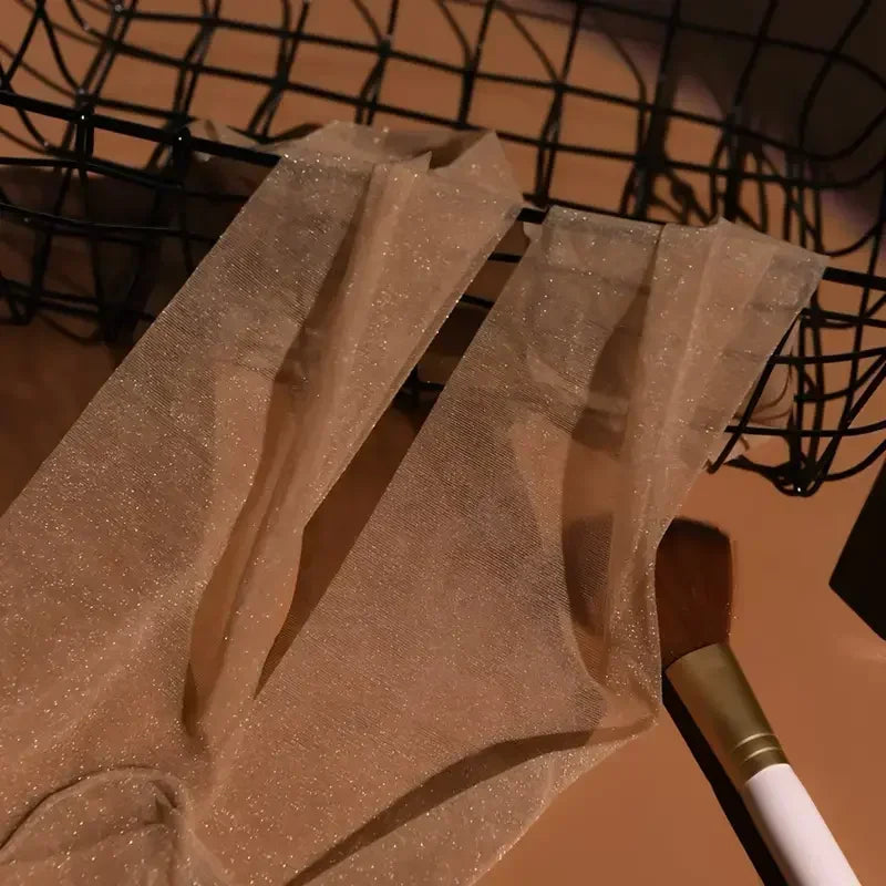 Premium Glitter Transparent Tights for Sexy Legs, Luxurious Summer Silk Stockings for Trendsetters, Tights with Sparkle Glamour for 2026, Chic, Sleek, and Irresistible Glittery Thigh High Pantyhose for Women