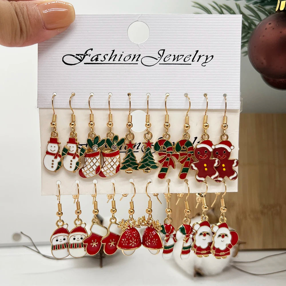 Premium Design Christmas Edition 20PCS Women's Christmas Earring Set Fashion Holiday Earring Bell Bow Earring Snow Party Earring Christmas Gift