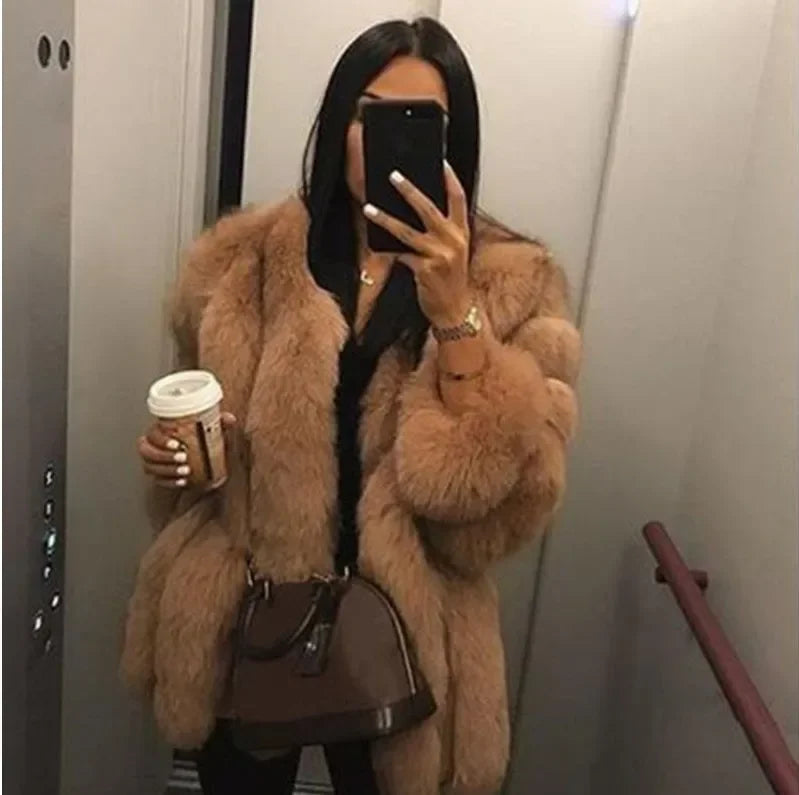 Fall Faux Fur Jackets for Women Long Puff Sleeve Woman Coat Solid Short Warmth Outerwear Clause Ladies Elegant Streetwear