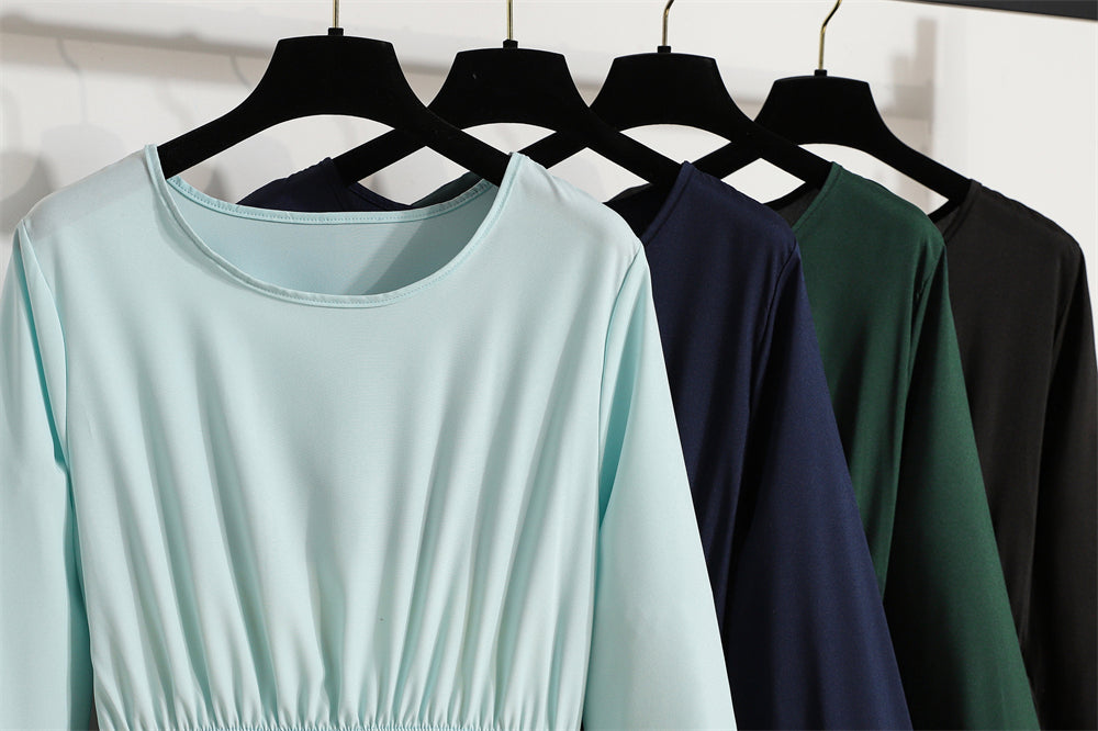 Premium Chiffon Maxi Dress for Trendy Women, Spring & Autumn Solid Loose Maxi Dress, Luxury & Comfort Combined Full Sleeve O-Neck Casual Dress for Every Occasion,