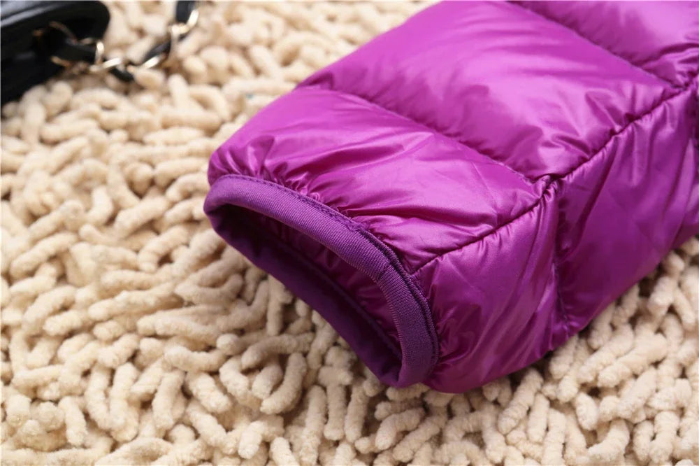 Women Puffer Jacket 2024 New Spring Autumn Female Ultra Light Weight Packable Hooded Down Coats Winter Inner Dock Down Coat