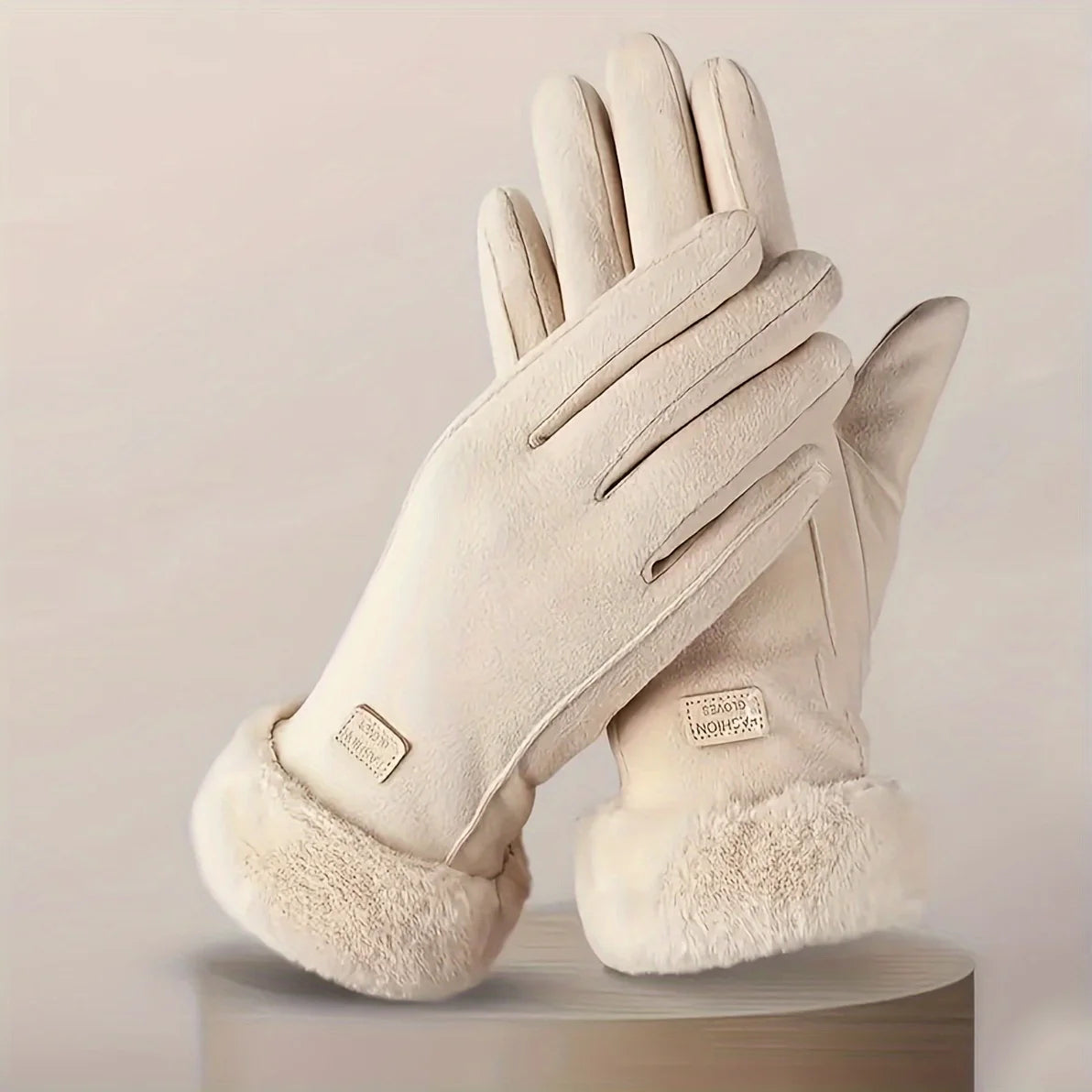 Premium 2026 Beige Winter Gloves with Touchscreen Magic, Winter Chic! Plush Lined Touchscreen Gloves Soft, Warm & Effortlessly Stylish