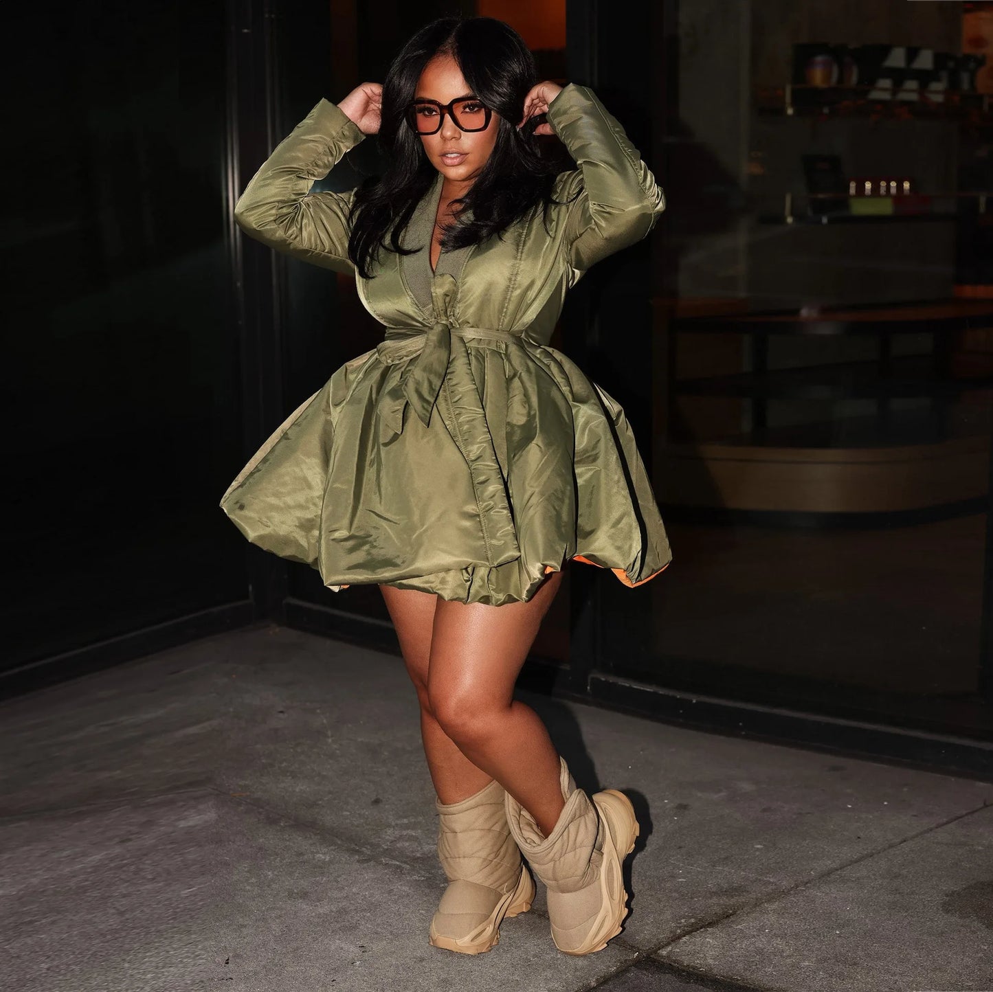 Bubble Puffer Coats Ruffle Jackets Thick Warm Down Long Coats 2023 Women Y2K Clothes Streetwear Winter Sexy Elegant Jakcets