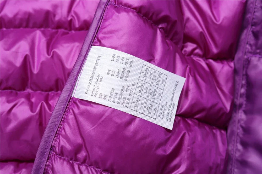 Women Puffer Jacket 2024 New Spring Autumn Female Ultra Light Weight Packable Hooded Down Coats Winter Inner Dock Down Coat