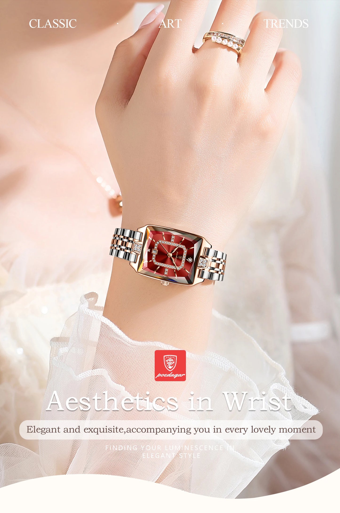 Luxury Rectangle Watch Elegant, Waterproof & Timeless For Women Who Define Class, Stainless Steel Watch Modern Rectangle Design, Waterproof & Stunning, Premium  Women’s Watch Sleek, Elegant