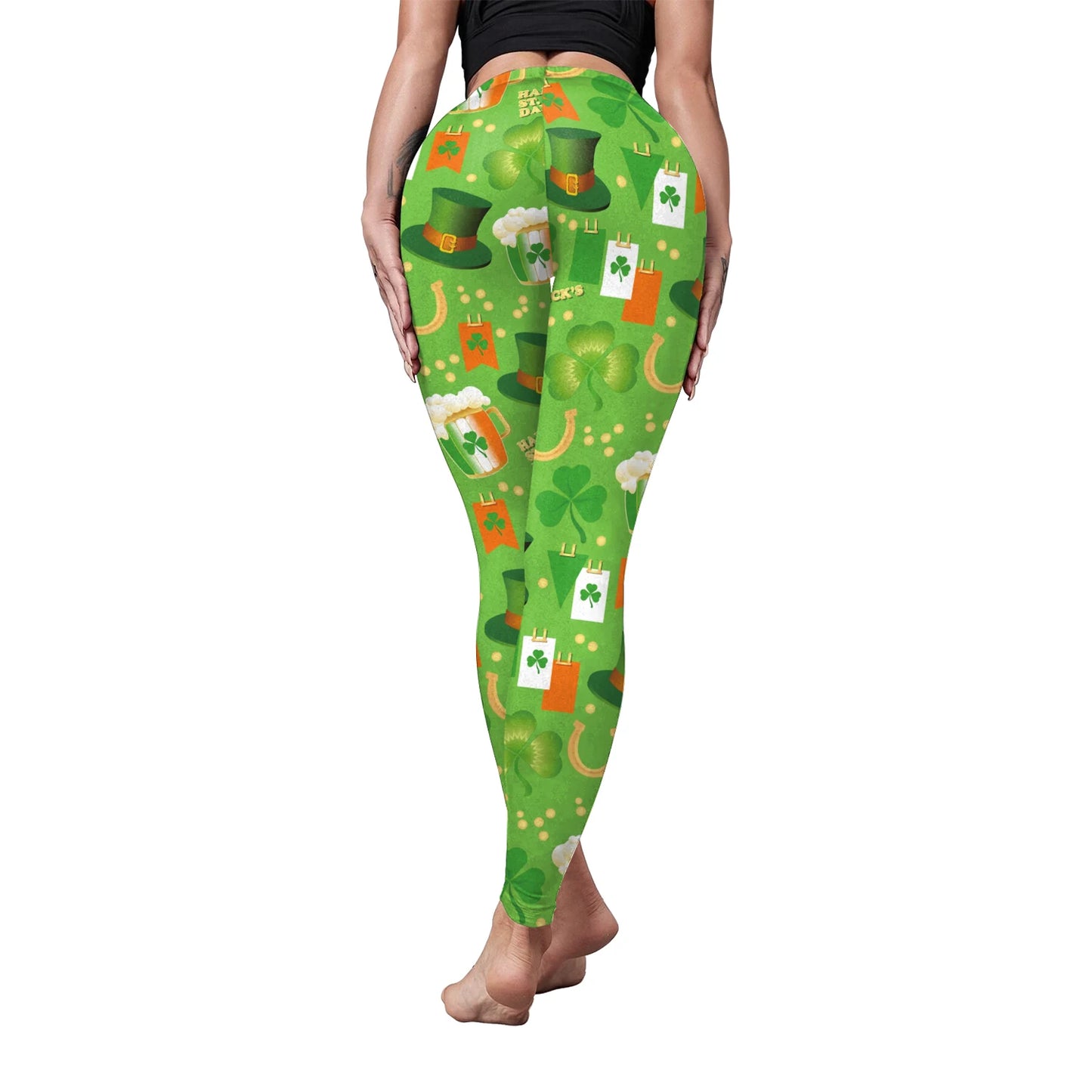 Sexy Elastic Leggings You're My Secret Clover Print Leggings Festive, Stretchy & Figure Flattering!, Celebrate in Style, Party-Ready Leggings Green Clover Print for Fun, Festive Vibes