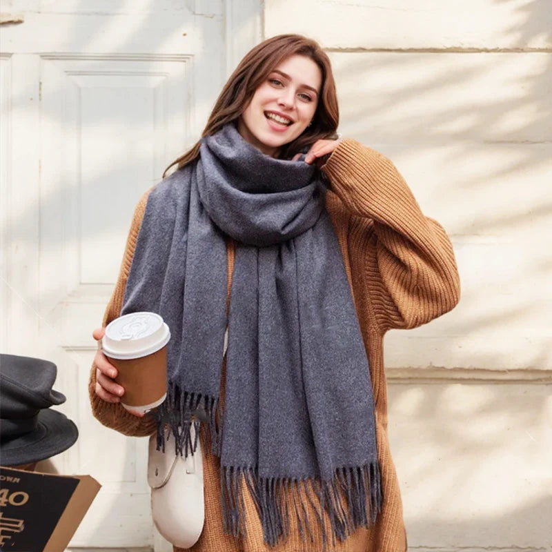 Black Wool Winter Scarf for Ladies Cozy, Stylish & Photo Ready 2026 Winter Luxe! Premium Cashmere Scarf Soft, Warm & Chic for Trendy Women