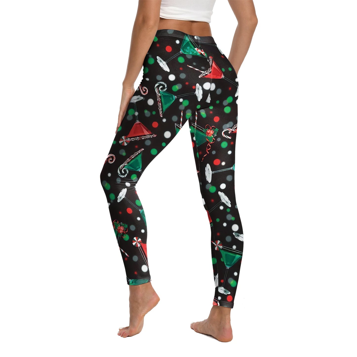 High Quality Festive Snowflake & Elk Print Leggings!, Festive & Fierce Elk Snowflake Christmas Leggings 2025, Christmas Party-Perfect Leggings Cozy, Chic & Figure-Flattering