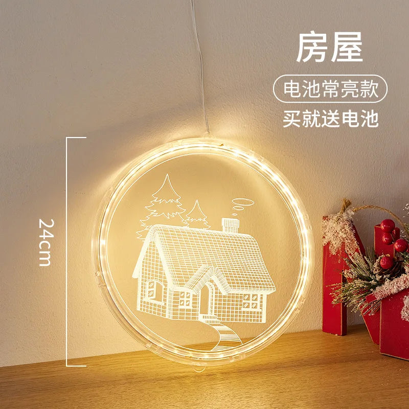 Christmas Hanging Ornament Lights!, Transparent LED Christmas Decorations!, Glow into the Holidays Transparent Luminous Night Lights!