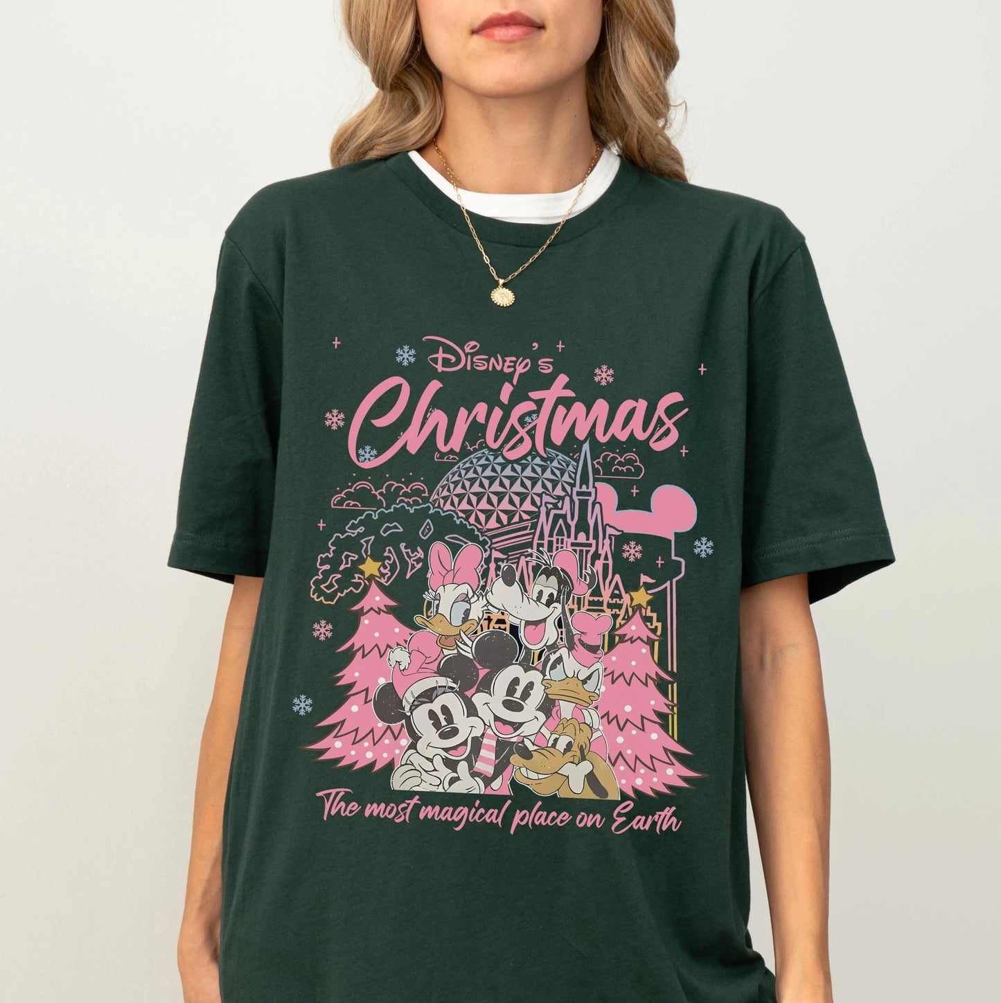 Retro Mickey  Friends Disney Christmas Shirt Dinsey World Pink Christmas Tshirt Mickey Very Merry Xmas WDW Disneyland Trip