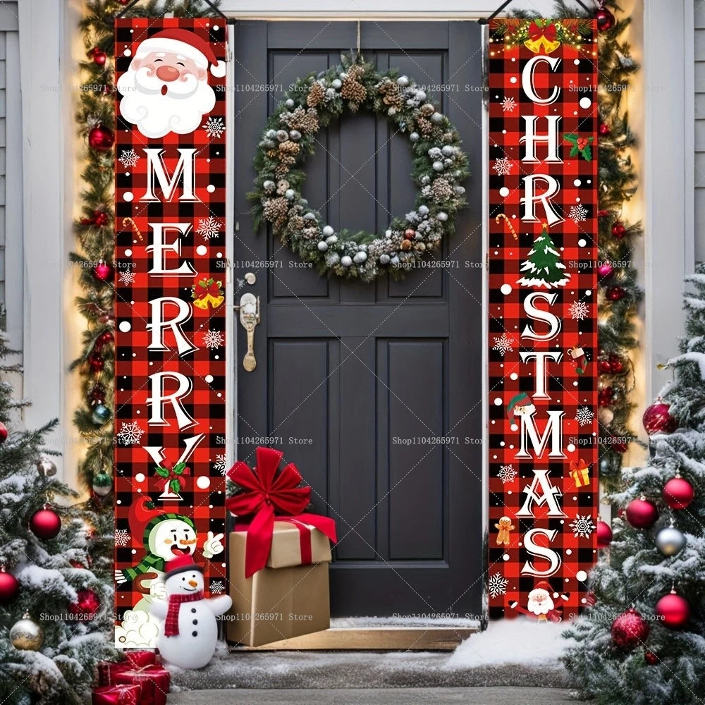 Stunning Christmas Door Couplet for Home Decor!, Festive Christmas Door Banner 2025!, Festive Entrance Magic Merry Christmas Door Banner & Decoration!,