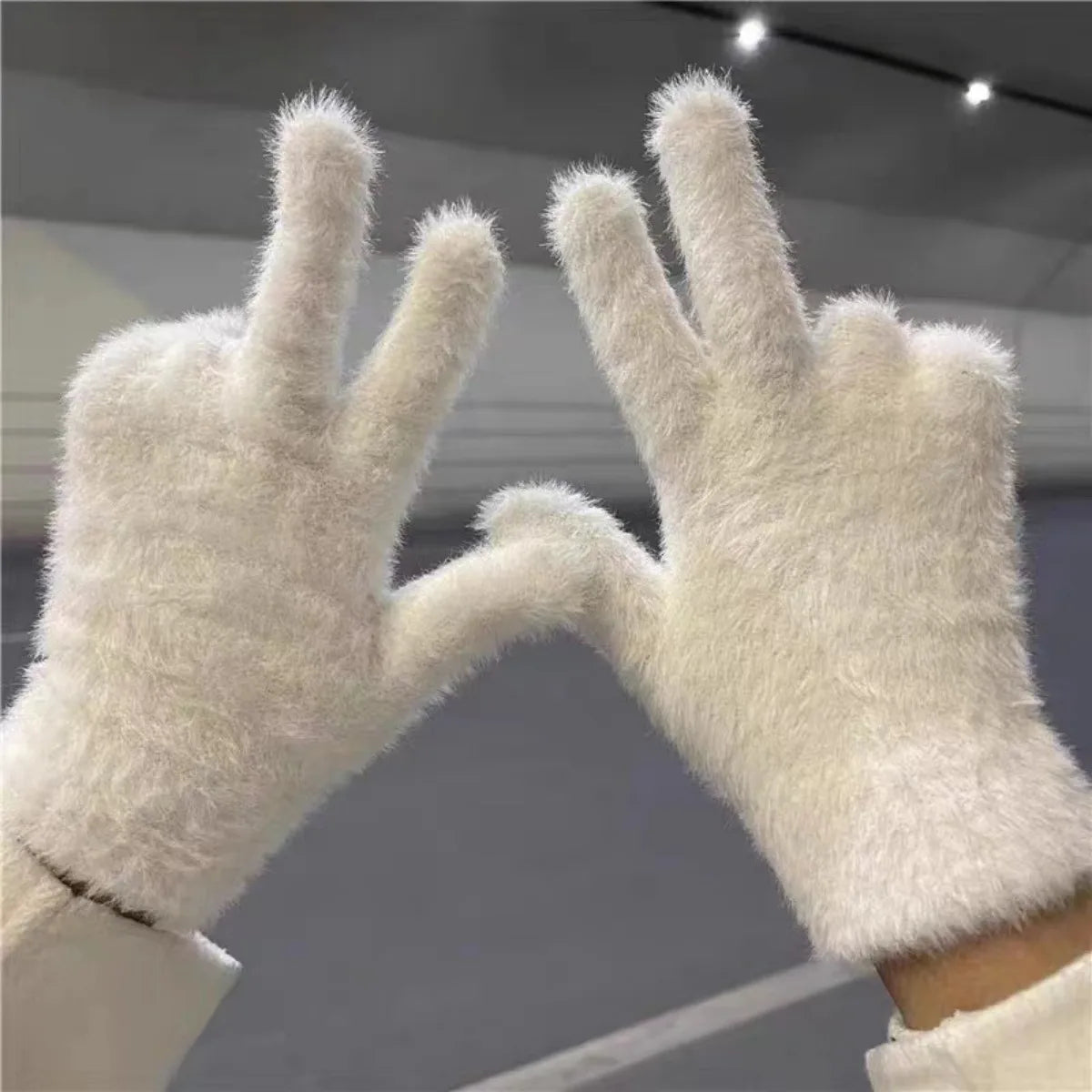 Plush Fleece Gloves Soft, Warm & Irresistibly Cute, Stay Cozy & Stylish! Premium Solid Color Mittens for Women Trendy Winter Essential