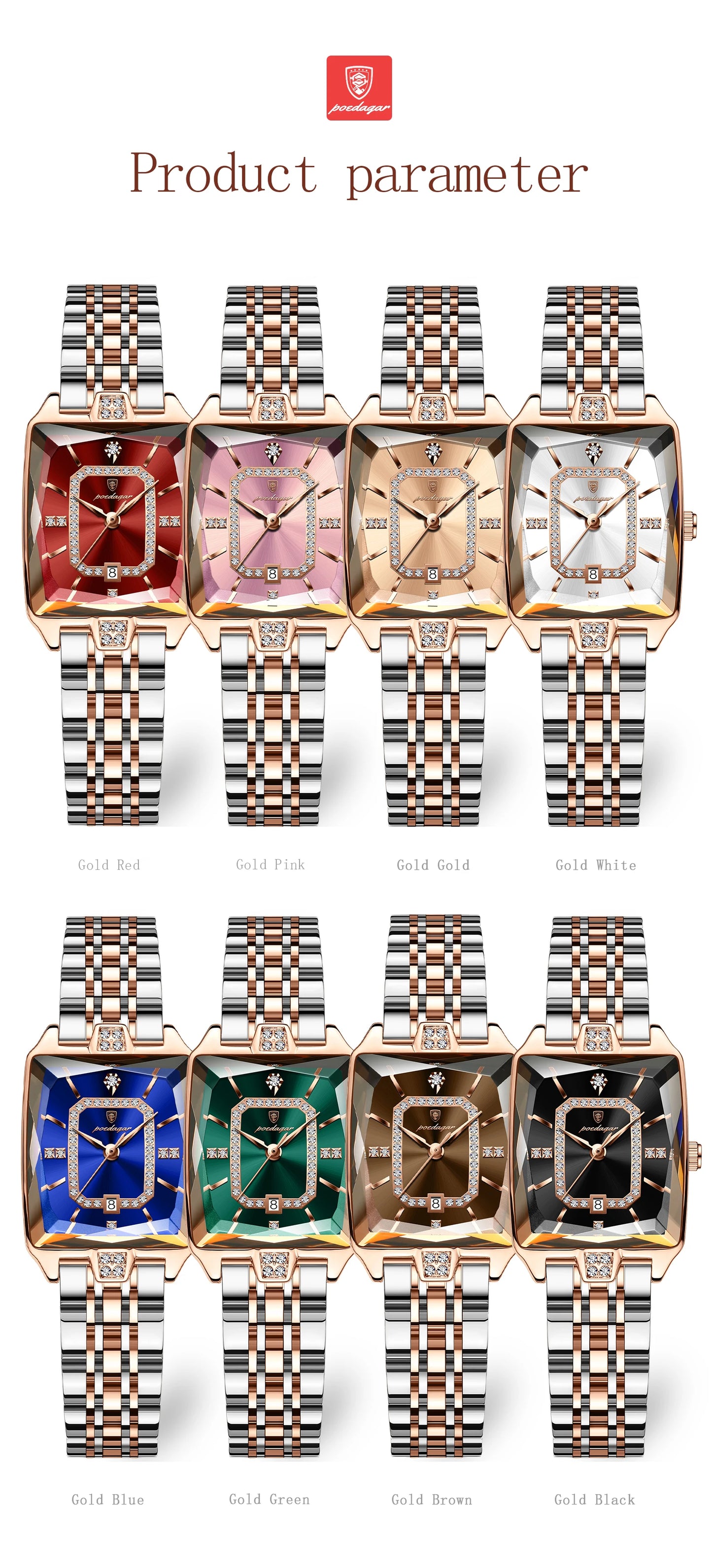 Luxury Rectangle Watch Elegant, Waterproof & Timeless For Women Who Define Class, Stainless Steel Watch Modern Rectangle Design, Waterproof & Stunning, Premium  Women’s Watch Sleek, Elegant