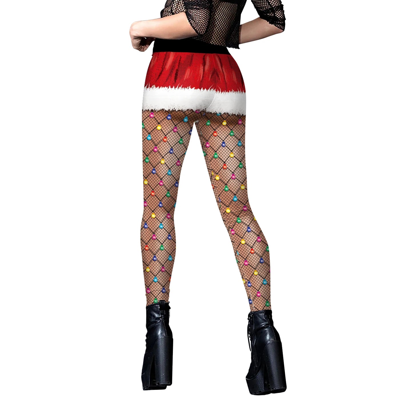 VIP FASHION Quality 2026 Edition Women Cosplay Xmas Belt 3D Print Gifts Leggings Christmas Snowflake Pattern Stretchy Skinny Workout Pants