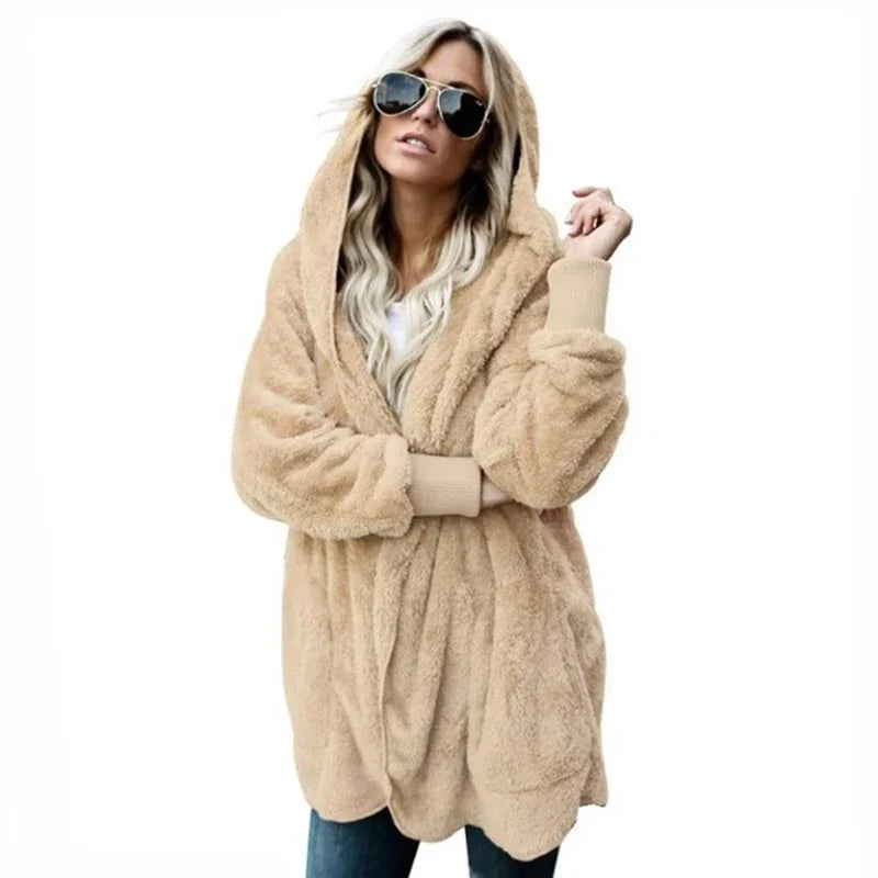 Trend Fashion 2026 Premium Oversized Fleece Cardigan Soft, Stylish & Winter Perfect , Double Fleece Hooded Jacket Plush, Warm & Effortlessly