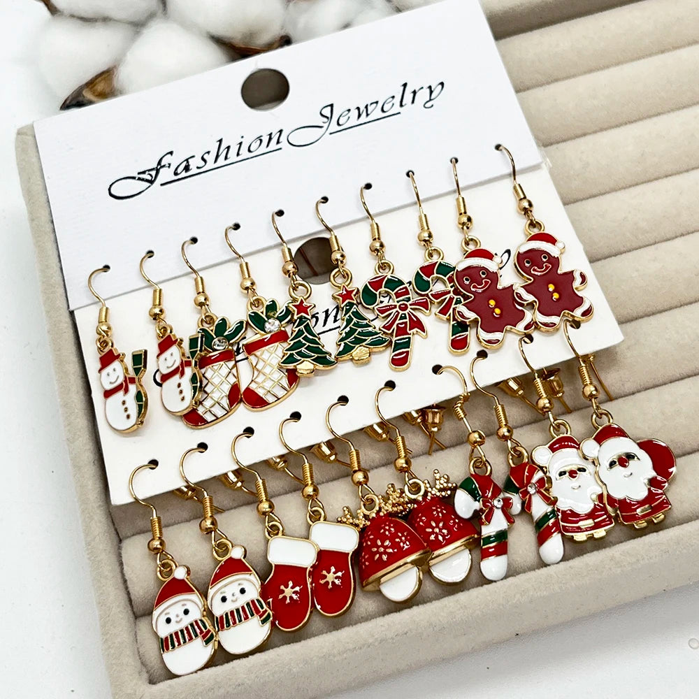 Premium Design Christmas Edition 20PCS Women's Christmas Earring Set Fashion Holiday Earring Bell Bow Earring Snow Party Earring Christmas Gift