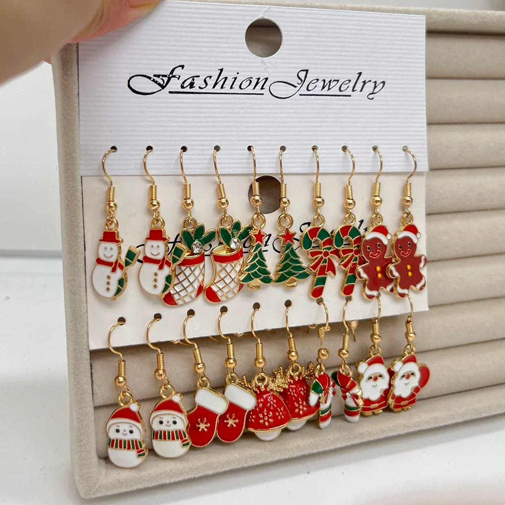 Premium Design Christmas Edition 20PCS Women's Christmas Earring Set Fashion Holiday Earring Bell Bow Earring Snow Party Earring Christmas Gift