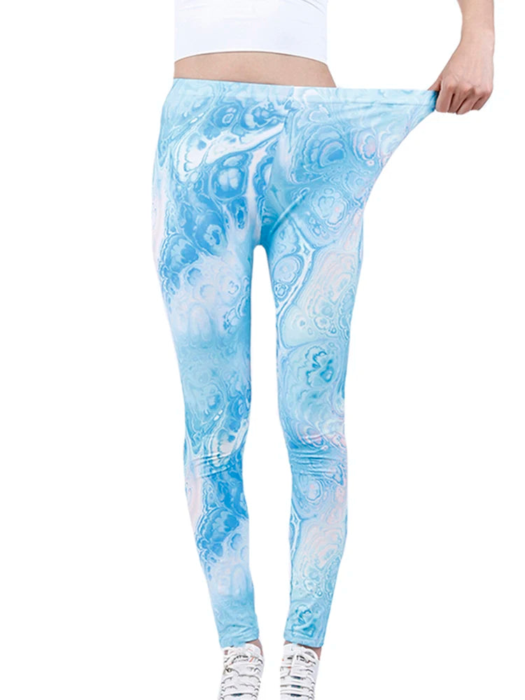 Brand New 2026 Edition CUHAKCI Fashion Women Leggings Beautiful Leaf Floral Printing High Waist Jeggings Stretch Pant Sexy Hot Sale Clothing Mujer