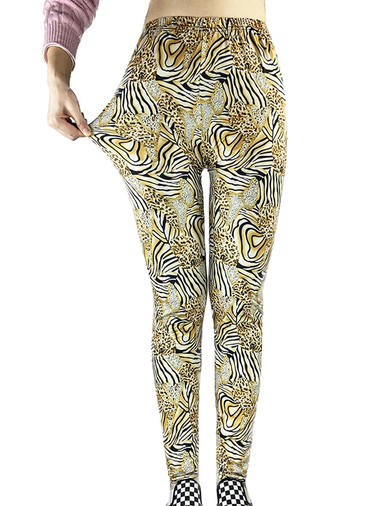 Brand New 2026 Edition CUHAKCI Fashion Women Leggings Beautiful Leaf Floral Printing High Waist Jeggings Stretch Pant Sexy Hot Sale Clothing Mujer