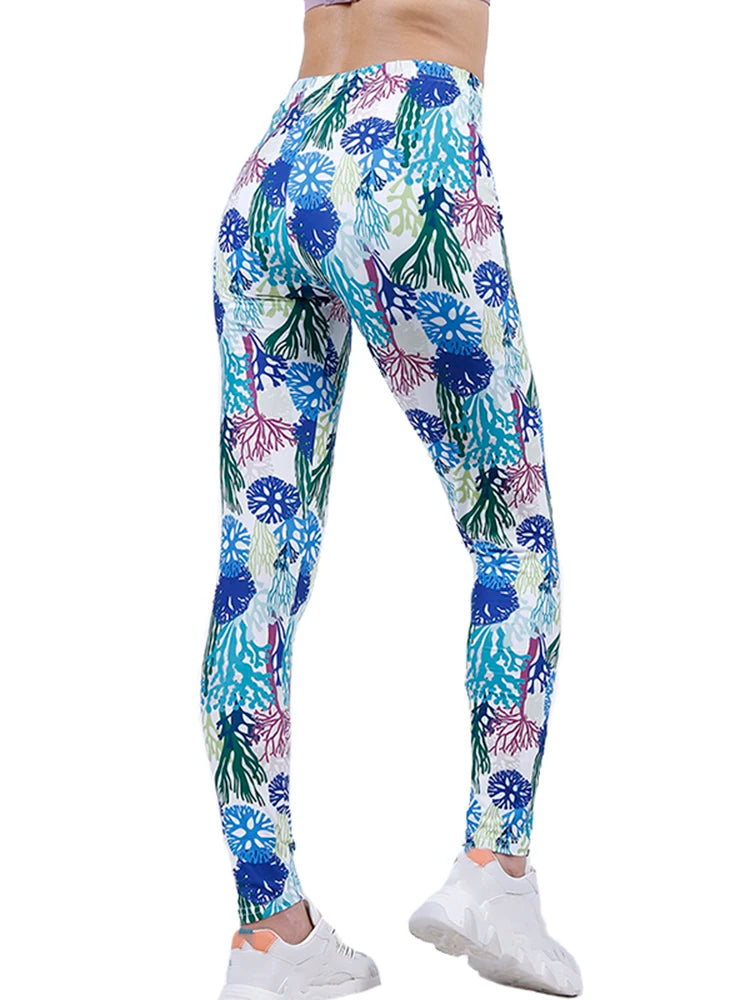 Brand New 2026 Edition CUHAKCI Fashion Women Leggings Beautiful Leaf Floral Printing High Waist Jeggings Stretch Pant Sexy Hot Sale Clothing Mujer