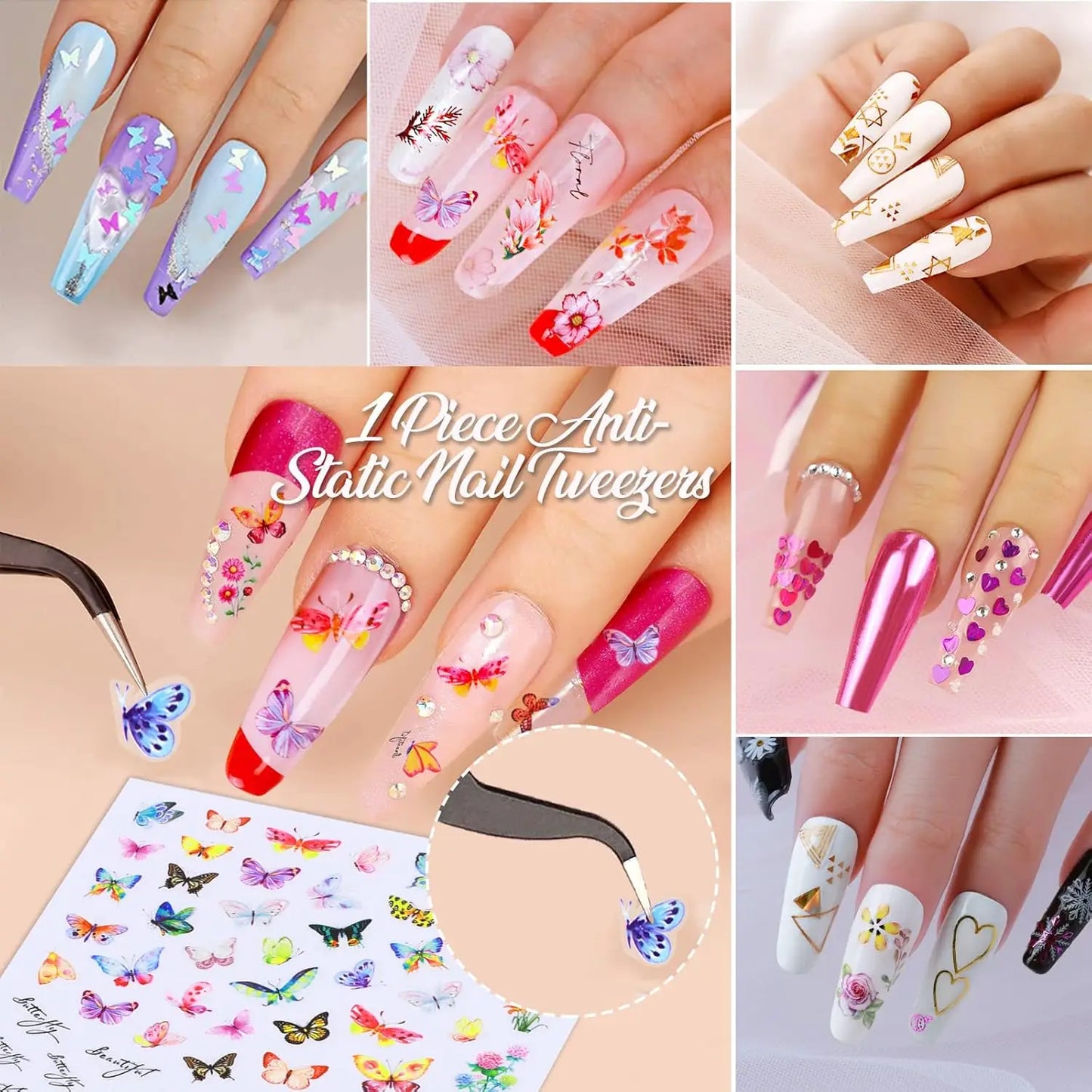 Nail Art DIY Kit for Every Mood Shine, Sparkle, Slay Complete 2026, Salon Perfect Nails in Minutes Stickers, Gold Foil & Glitter, Create Stunning Nail Designs Stickers, Glitter & Rhinestones