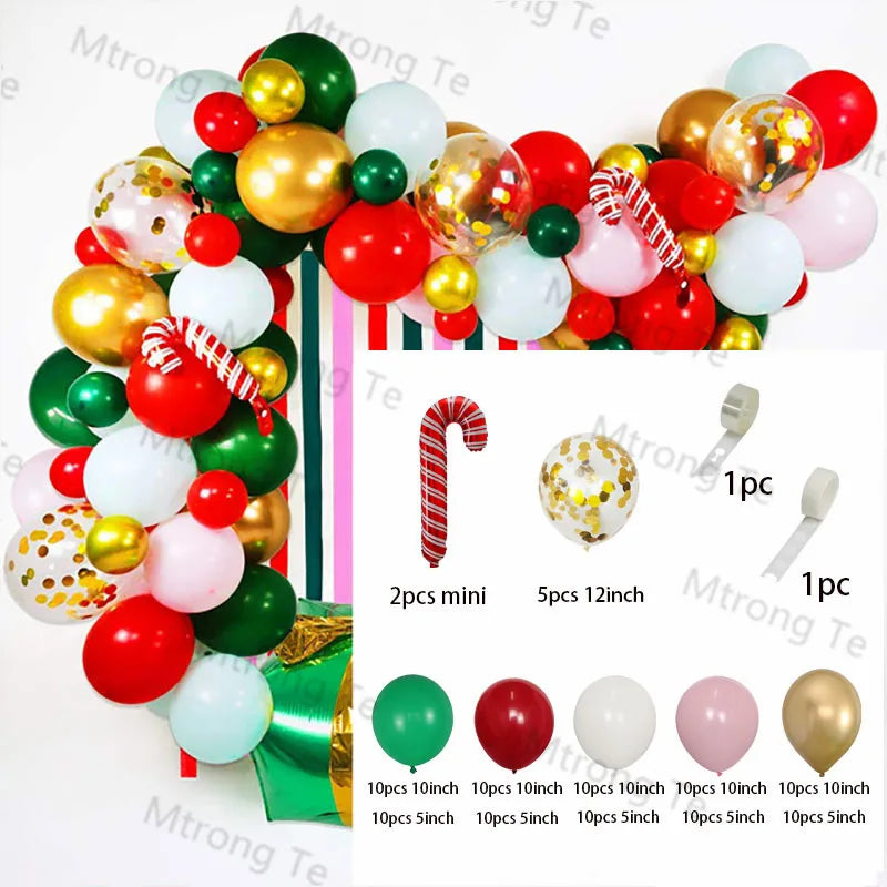 🎄Christmas Party Balloon Arch 2025, Balloon Garland for Christmas & New Year Celebrations!, Create a Festive Wonderland, Deck the Halls in Style Red & Green Christmas Balloon Arch Kit!