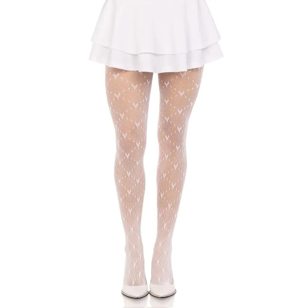 High Quality Heart Flower Pattern Pantyhose, Trendy Japanese Punk Inspired Mesh Tights Sexy, Soft & Premium, Mesh Heart & Flower Fishnet Stockings, Sexy & Cute! Heart Flower Mesh Fishnet Tights for Trendy Girls