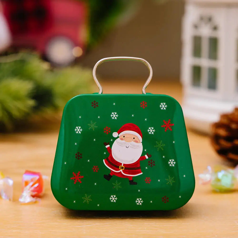 Christmas Metal Box for Kids & Adults!,Christmas 2024 Handbag Tin Jar!, Chic Holiday Storage Jewelry & Treats in a Christmas Tin Handbag!, Store, Gift, & Sparkle Christmas 2024 Handbag Tin Jar