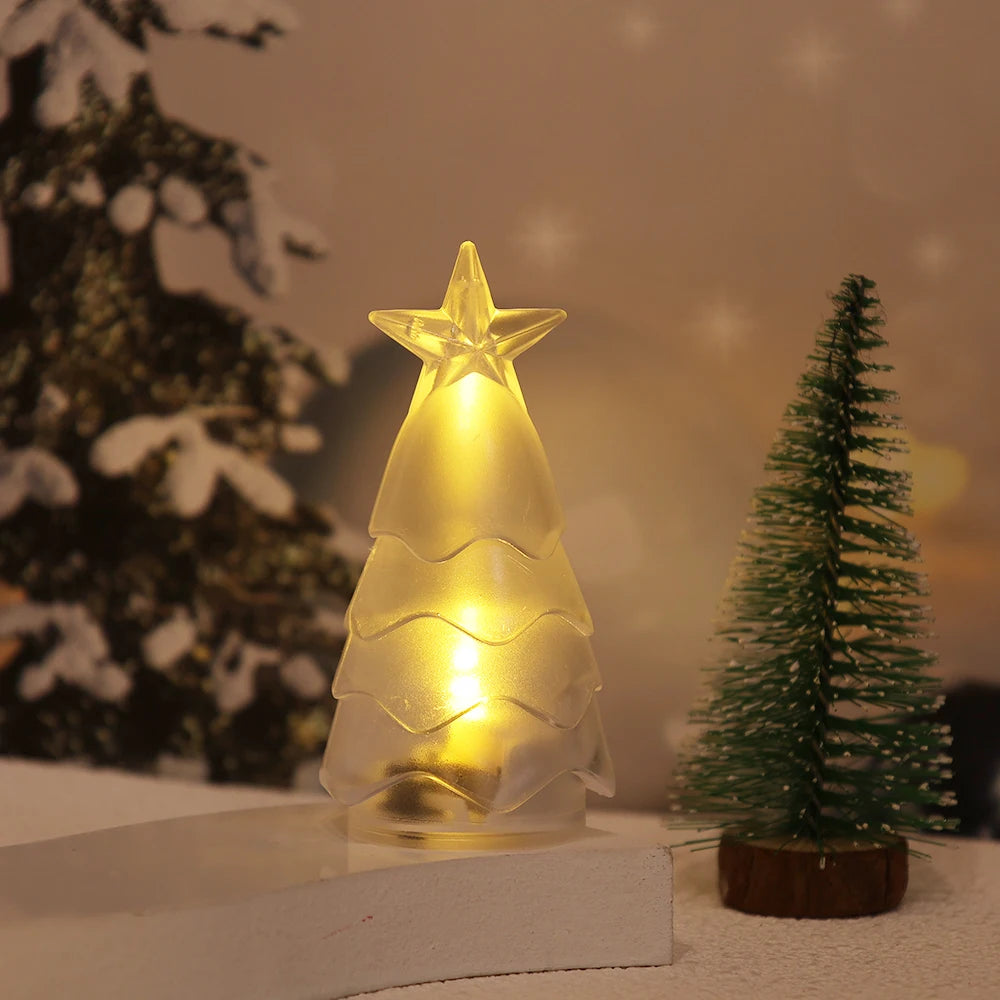 Christmas Night Lights Mini Xmas Tree Candle Lamps 4/1pcs ,Twinkle & Glow  Mini Xmas Tree Candle Lamps for a Magical Christmas!, Tiny Trees, Big Glow — Mini Xmas Candle Lamps for Your Home