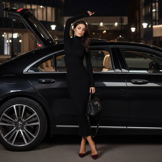 Premium Knitted Turtleneck Dress  Sleek, Warm & Effortlessly Sexy for 2026, Winter Luxe 2026: Sexy Turtleneck Bodycon Sweater Dress That Hugs Every Curve in Premium Knit