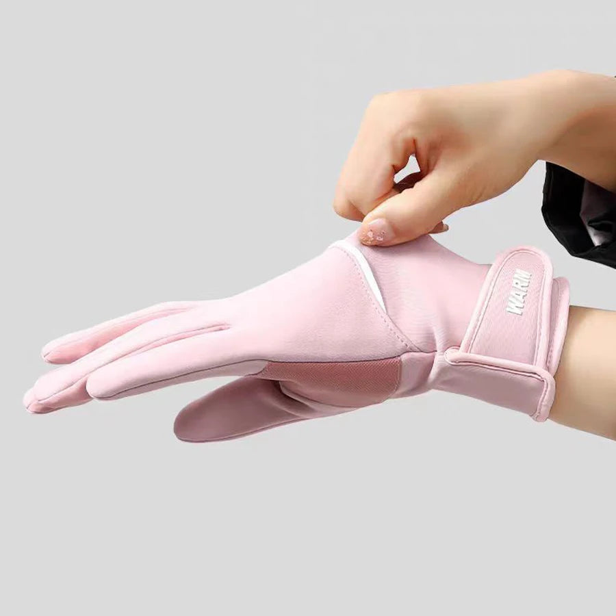 Quality Premium 2026 Winter Women's Thermal Gloves Touchscreen Compatible Fleece Lined Full Finger Waterproof Hand Warmer Mitten for Bike Cycling