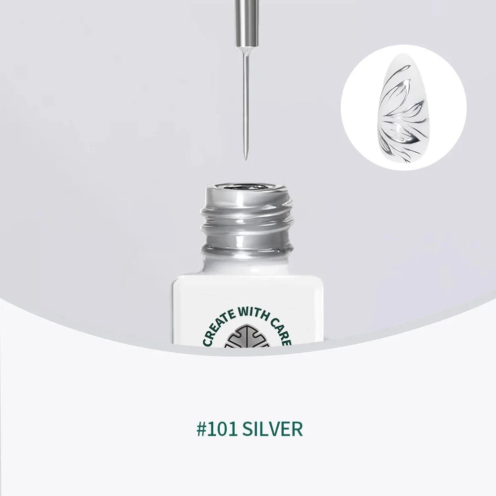 NAILPOP Gel Nail Liner 5 Trendy Colors for Stunning 2026 Nail Art!, DIY French Tips, Swirls & Designs Soak-Off Gel Polish with Brush, NAILPOP 5-Color Gel Liner 2026 Style