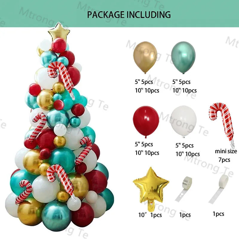 🎄Christmas Party Balloon Arch 2025, Balloon Garland for Christmas & New Year Celebrations!, Create a Festive Wonderland, Deck the Halls in Style Red & Green Christmas Balloon Arch Kit!