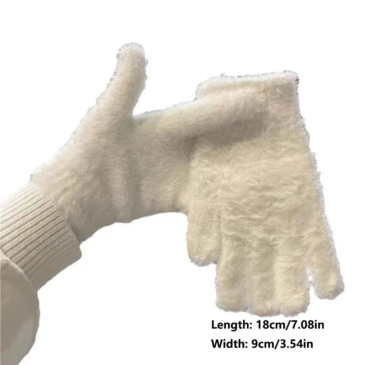 Plush Fleece Gloves Soft, Warm & Irresistibly Cute, Stay Cozy & Stylish! Premium Solid Color Mittens for Women Trendy Winter Essential