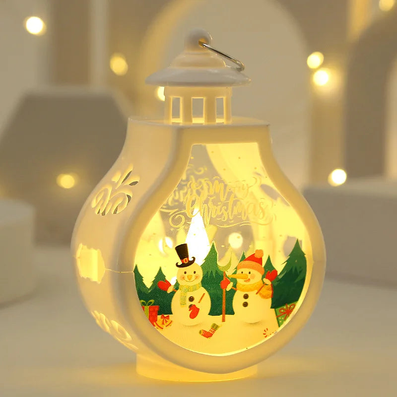 Bring the North Pole Home Adorable LED Snowman & Santa Lanterns for Pure Christmas Vibes! Let It Glow! Festive Christmas Lanterns with Santa & Snowman ,The Cutest Gift This Holiday! , Magical Christmas Lanterns That Light Up
