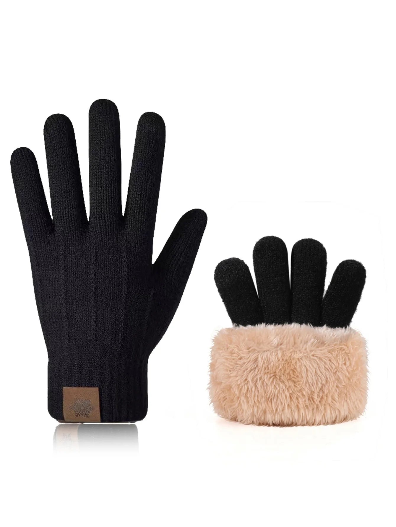 Premium High Class Touch Screen Gloves for Men Women, Winter Warm Flece Lined Knit Gloves, Stretchable Thickened Skiing Travel Gloves