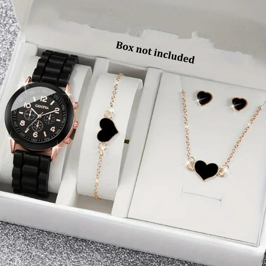 Premium Heart & Butterfly Jewelry Set Watches, Rings, Necklaces & Bracelets, High Quality Watch & Jewelry Set for Chic Women, Shine Bright in 2026 Trendy Quartz Watch