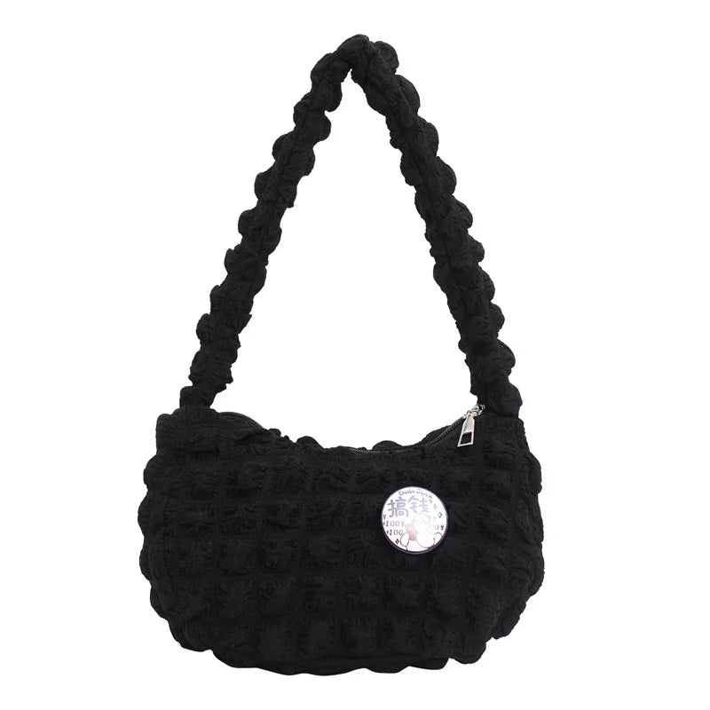 Premium Soft Cloud Bubbles Handbags For Woman Girls Pleated Cloud Underarm Bag Pouch Bag Casual Shoulder Bag Women Cute Purse