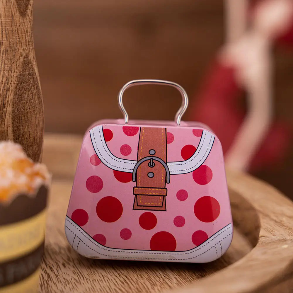 Christmas Metal Box for Kids & Adults!,Christmas 2024 Handbag Tin Jar!, Chic Holiday Storage Jewelry & Treats in a Christmas Tin Handbag!, Store, Gift, & Sparkle Christmas 2024 Handbag Tin Jar