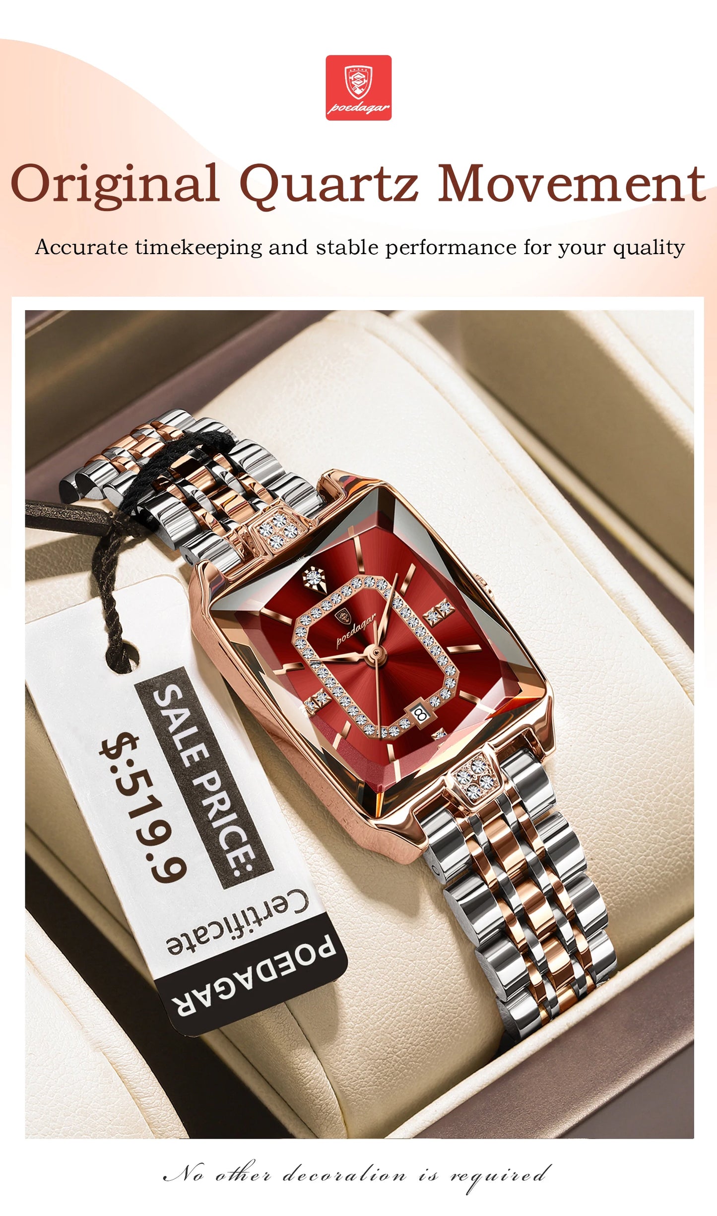 Luxury Rectangle Watch Elegant, Waterproof & Timeless For Women Who Define Class, Stainless Steel Watch Modern Rectangle Design, Waterproof & Stunning, Premium  Women’s Watch Sleek, Elegant