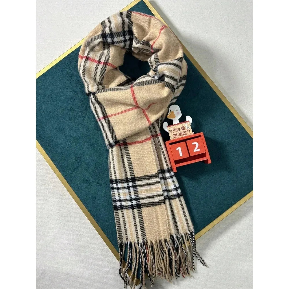 Luxury Cashmere Scarf Warm, Plush & Effortlessly Chic, Premium Plaid Cashmere Shawl for Men & Women Trendy