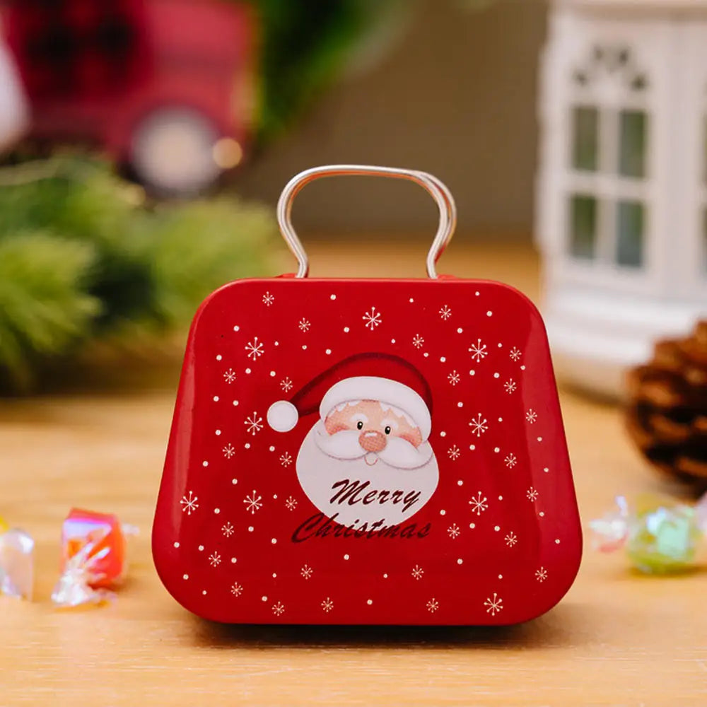 Christmas Metal Box for Kids & Adults!,Christmas 2024 Handbag Tin Jar!, Chic Holiday Storage Jewelry & Treats in a Christmas Tin Handbag!, Store, Gift, & Sparkle Christmas 2024 Handbag Tin Jar