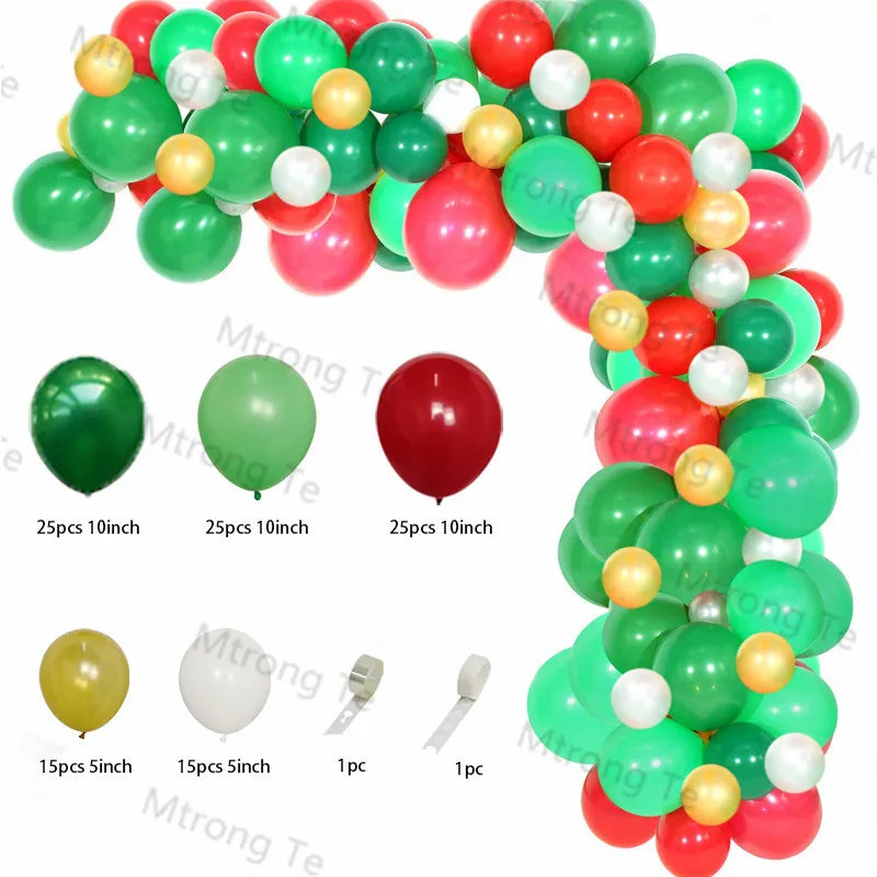 🎄Christmas Party Balloon Arch 2025, Balloon Garland for Christmas & New Year Celebrations!, Create a Festive Wonderland, Deck the Halls in Style Red & Green Christmas Balloon Arch Kit!
