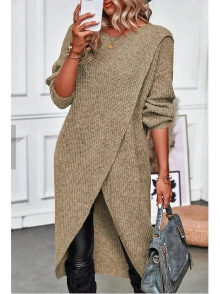 Premium Autumn/Winter Midi Knit Dress Soft, Stylish & Perfect for Work or Weekend, Luxury Comfort Meets Style 2026 Warm Fur Midi Dress for Effortless Glam, Autumn/Winter Knit Pullover Dress You’ll Want in Every Color